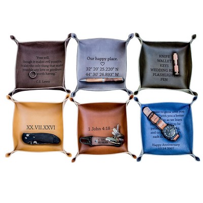 Personalized Leather Valet Tray