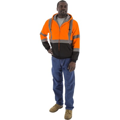 Majestic 75-5332 Hi-Viz Hooded Sweatshirt with TEFLON®, ANSI 3
